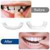 2 Pairs Instant Veneers Dentures, Cosmetic Whitening Snap on False Teeth Veneers Temporary Smile Fake Teeth, Top and Bottom Clip in Teeth Veneers for Men & Women view 4
