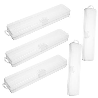 Anneome 5pcs Makeup Brush Storage Box Case for Toothbrush Holders Travel Toothpaste Carrier Lid for Business Trip Makeup Brush Holder Organiser