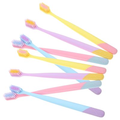 BAZEITFLOW 10pcs Soft Bristle Manual Toothbrush Household Ergonomic Adult Toothbrushes for Travel Lightweight Oral Clean