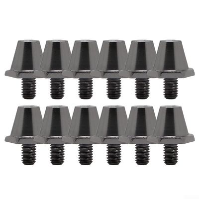 12pcs Football Boot Studs Replacement Set with 11mm and 13mm Threaded Screws M5 5mm Diameter Aluminum Alloy for Soccer Cleats and Football Shoes (11MM)