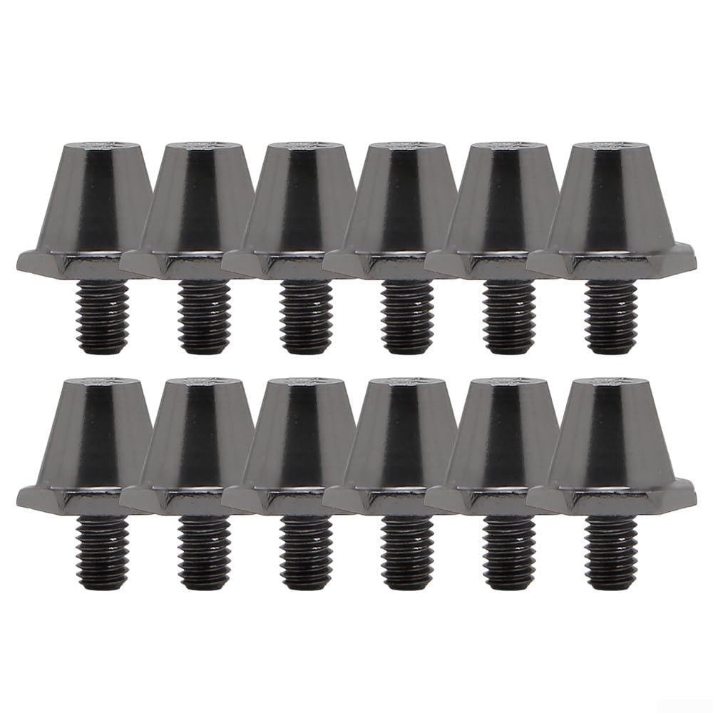 12pcs Football Boot Studs Replacement Set with 11mm and 13mm Threaded Screws M5 5mm Diameter Aluminum Alloy for Soccer Cleats and Football Shoes (11MM)