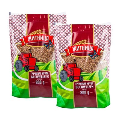 Zhitnica Buckwheat Whole Grain Nutty Flavor Good Source of Fiber for Healthy Delicious Meals 800g Product of Russia Origin Pack of 2