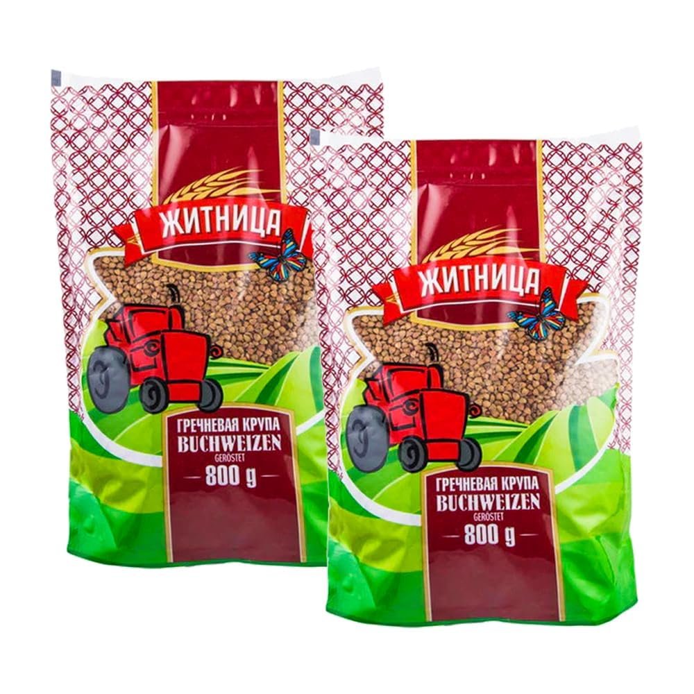 Zhitnica Buckwheat Whole Grain Nutty Flavor Good Source of Fiber for Healthy Delicious Meals 800g Product of Russia Origin Pack of 2