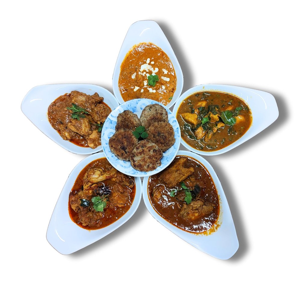 Homemade Indian Food Chicken Breast Curry Indulgence Box | 5 Signature Curries + Kebabs & Chutney | 100% Chicken Breast | Frozen & Ready-to-Heat | High Protein Meal