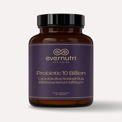 EverNutri Probiotic 10 Billion - Lactobacillus Acidophilus & Bifidobacterium Bifidum Gut & Digestive Support 60 Vegetarian Capsules