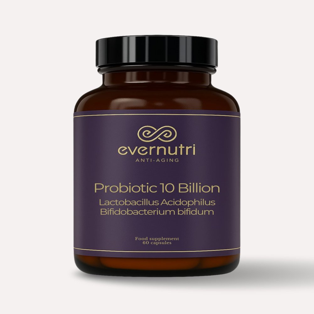 EverNutri Probiotic 10 Billion - Lactobacillus Acidophilus & Bifidobacterium Bifidum Gut & Digestive Support 60 Vegetarian Capsules