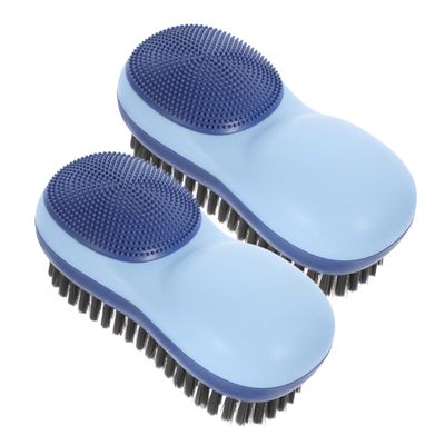 VALICLUD 2pcs Laundry Brush Double-sided Scrub Brush Clothes Cleaning Shoes Scrubber for Cleaning