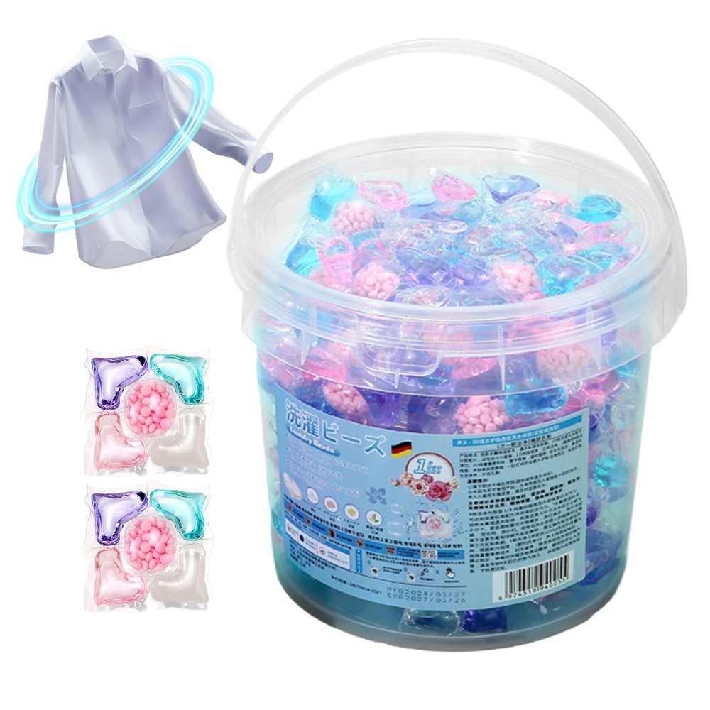 Sionhiuo Detergent Pods, Deep Cleaning, 70 Tablets Beads, Detergent Pods and Cleaning Beads, for Jeans, Bed Linen, Towels, T-Shirt, Blouse, Bathroom, Home, Dorm