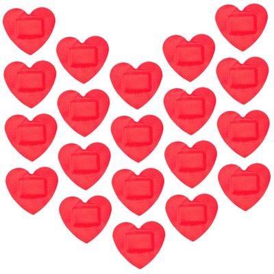 SUPVOX 60pcs Heart Shaped Wound Bandages Adhesive Breathable Wound Care Patches for Outdoor
