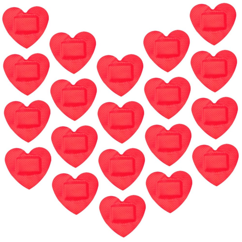 SUPVOX 60pcs Heart Shaped Wound Bandages Adhesive Breathable Wound Care Patches for Outdoor