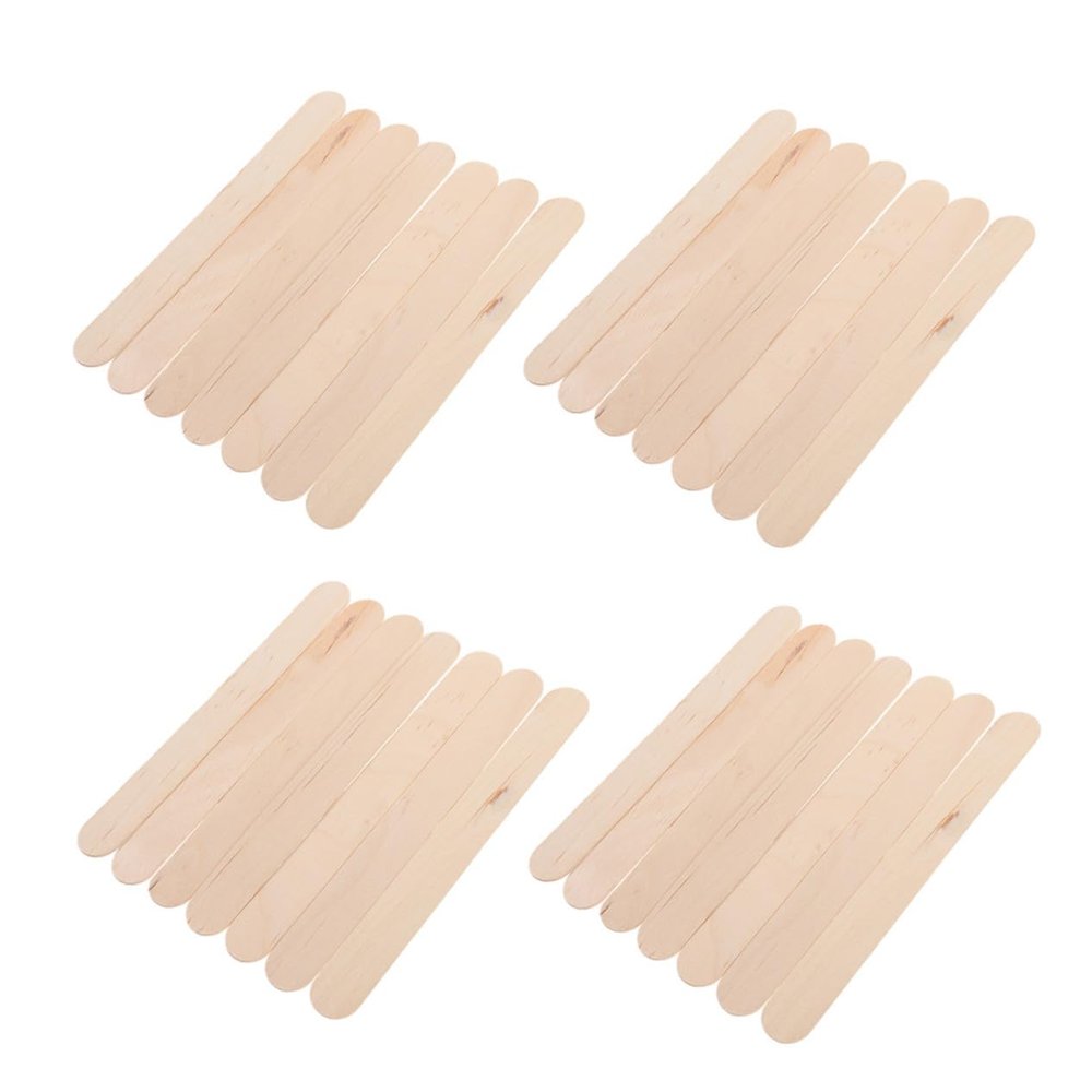 HOMSFOU 10packs Ice Cream Stick Handmade Materials Wooden Craft Sticks for DIY Ice Pop Making for Crafting
