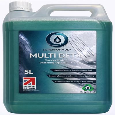 Anglian Multi Det+ Washing Up Liquid 5L Professional Strength Dishwashing Liquid for Kitchens & Catering