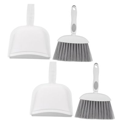 BIUDECO Mini Small Dustpan and Brush for Desktop Cleaning Compact Broom Kit for Pet Hair Keyboard and Table Dust Removal Portable for Home Office Car Kitchen and Dormitory Use