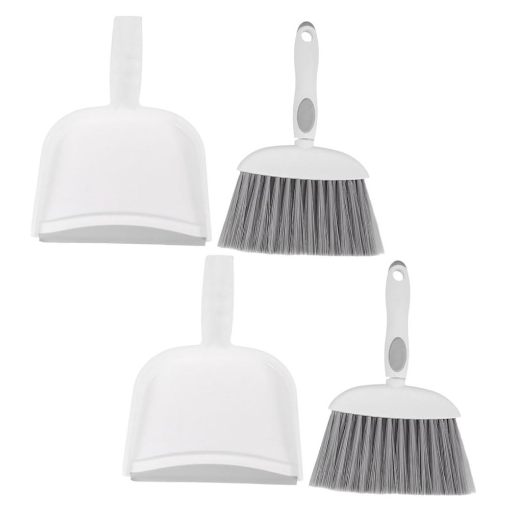 BIUDECO Mini Small Dustpan and Brush for Desktop Cleaning Compact Broom Kit for Pet Hair Keyboard and Table Dust Removal Portable for Home Office Car Kitchen and Dormitory Use