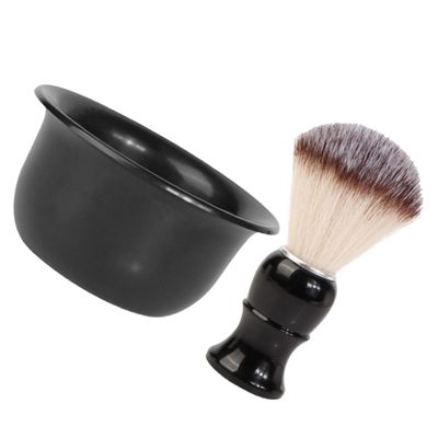 ABOOFAN Men Shaving Beard Care Kit Shaving Brush and Bowl Portable Cleaning Brush Kit for Daily Use