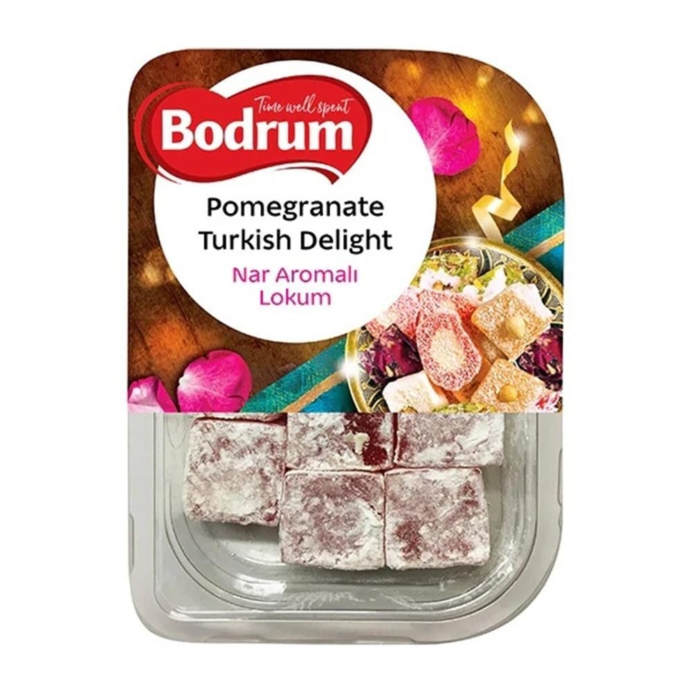 BOD-rum's Pomegranate Turkish Delight 200G Pomegranate Flavour Delights Desserts Tasty Ready to eat Product of Turkey Origin Pack of 1