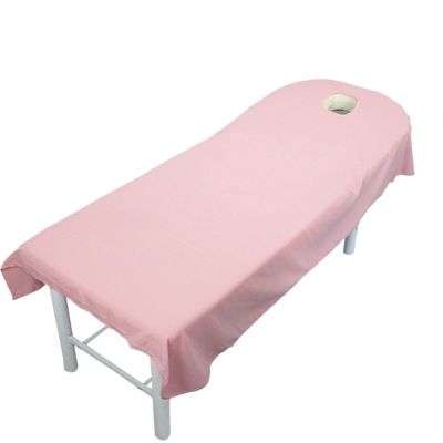 Beauty Pink Massage Bed Fitted Sheets Massage Treatment Soft Sheets Spa SPA Bed Table Cover Sheets with Hole(Pink)