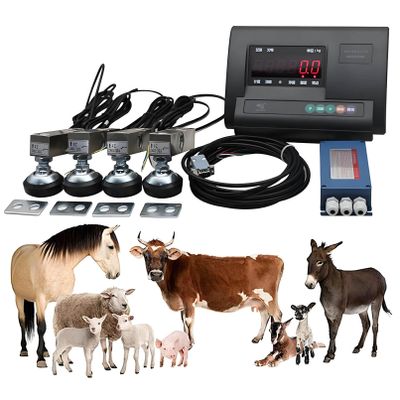 YLANMEI High-Precision Livestock Scale Kit, Platform Scale Kit with Load Cell, 5000 Kg Load Weighing Indicator, Floor Scale with Load Meter for Cattle, Sheep