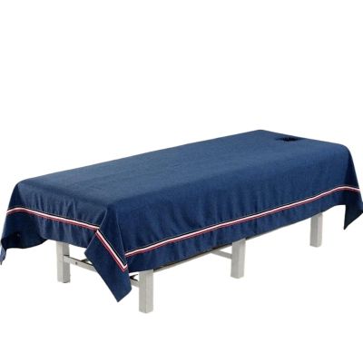 5pcs Solid Thicken Cotton Beauty Salon Bed Sheets Mattress Cover SPA Massage Bed Table Cover Bedspread Soft Salon Sheets with/no Hole(03,90x220cm with Hole)