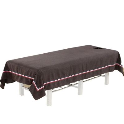 5pcs Solid Thicken Cotton Beauty Salon Bed Sheets Mattress Cover SPA Massage Bed Table Cover Bedspread Soft Salon Sheets with/no Hole(06,90x220cm with Hole)