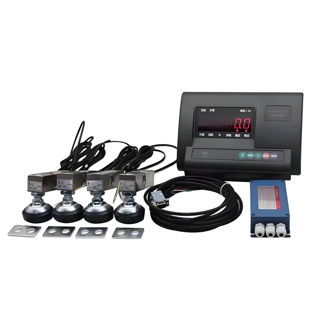 YLANMEI Livestock Trailer Kit, 5000 kg/11000 lbs Steel Beam Compression Load Cell Scale, Floor Scale Kit for Animals, Cattle, Goats, Pigs, Horses, Sheep, with Weight Display
