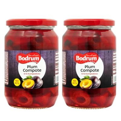 BOD-rum's Plum Compote Erik Kompostosu No Pits Sweet Juicy No Additives Preservatives Tinned Foods Product of Turkey Origin 540G Pack of 2