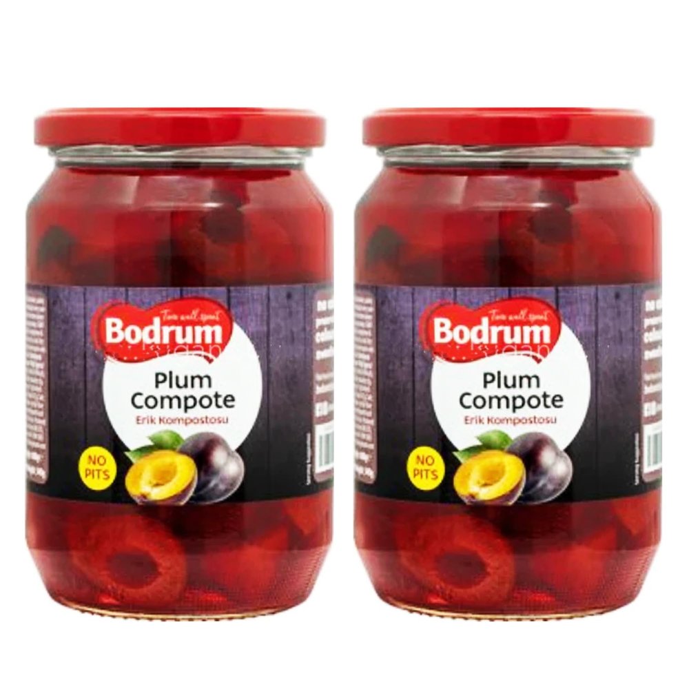 BOD-rum's Plum Compote Erik Kompostosu No Pits Sweet Juicy No Additives Preservatives Tinned Foods Product of Turkey Origin 540G Pack of 2