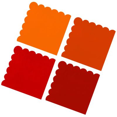 120PCS Gradient Red Cocktail Party Napkins, Red Scalloped Beverage Dessert Paper Napkin for Birthday Wedding