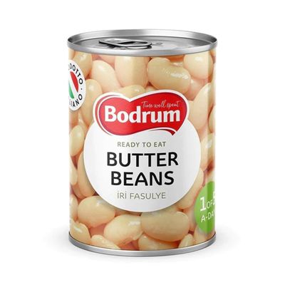 BOD-rum's Butter Beans 400G Ready to Eat Dried Natural Vegan High Fibre High Protein Product of Turkey Origin Pack of 2
