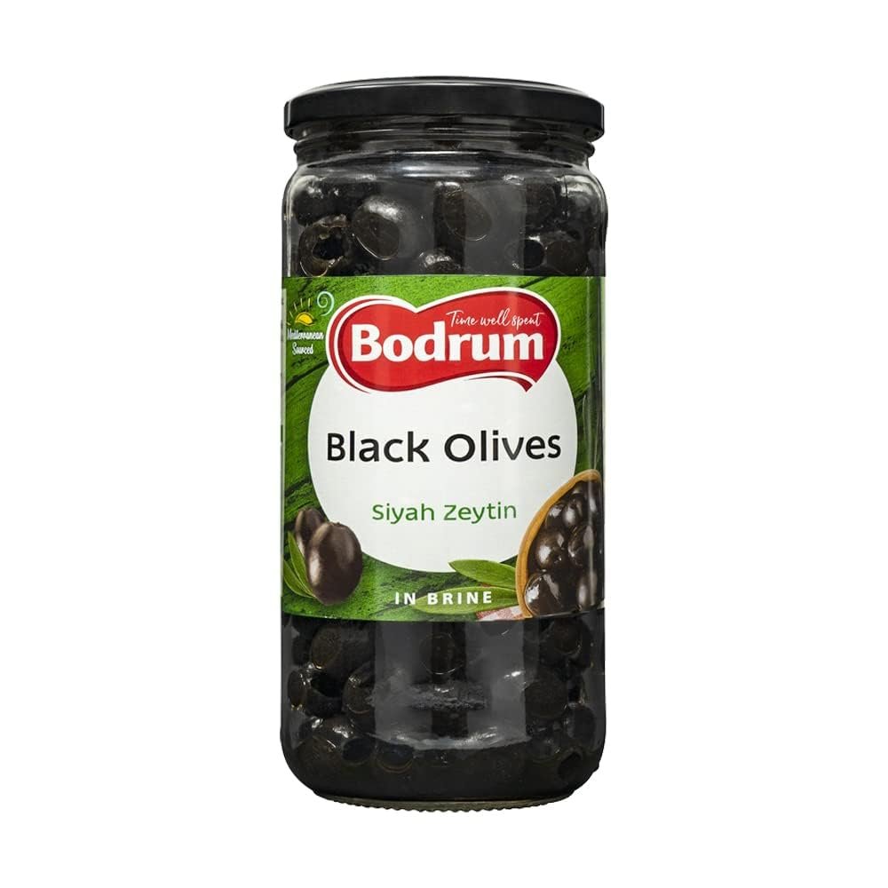 BOD-rum's Whole Black Olive Siyah Zeytin in Brine Dishes Healthy Snacking Ready to use Product of Turkey Origin 340G Pack of 1