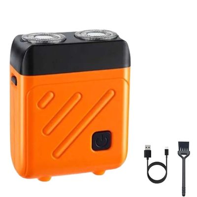 Bccnerty Shaver, Bccnerty Mini Shaver, 2026 New Upgrade Waterproof Double Head Razor, Portable 360 Rotary Dual Ring Electric Shavers, USB Rechargeable Waterproof Pocket Razor for Home Travel (Orange)
