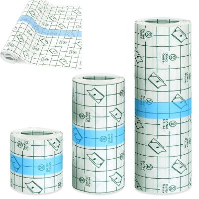3 Rolls Second Skin Tattoo Cover 5M x5cm/10cm/15cm Transparant Stretch Adhesive Bandage Aftercare Waterproof Bandage for Protective Shield Wound Dressing Plastic Cover