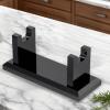 Fellflying Safety Razor Stand,Horizontal Shaving Rack - Non-Slip Base Space-Saving Organizer Acrylic Rack for Shower Vanity Bathroom Counter Dad Barber Men Grooming view 3