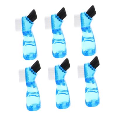 Beatifufu 6pcs Denture Cleaning Brush Hard Toothbrush Dual Sided False Teeth Care Tool for Retainer Cleaning Portable Dental Use