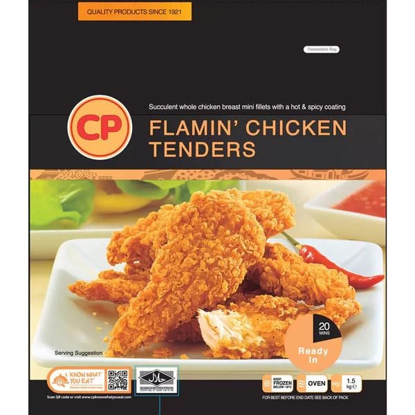 Flamin' Halal Chicken Nuggets or Tenders 1.5kg Family Pack | Crispy, Juicy & 100% Halaal Certified | Frozen, Ready to Cook | Air Fryer & Oven Friendly. (Pack of 1, Halal Chicken Nuggets 1.5kg)