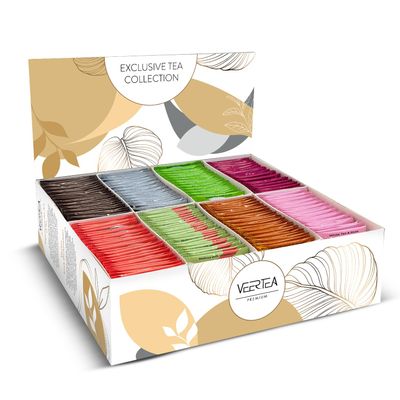 Veertea Premium Exclusive Tea Collection Gift Set Box for Women & Men, Birthday, Anniversary & Self-Care 200 Tea Bags, 8 Delicious Flavours (White)