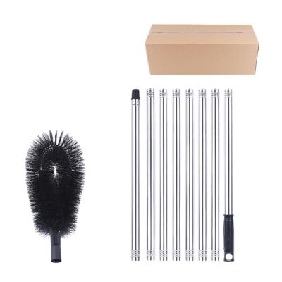 lmoikesz Extendable Gutters Brush Roof Bendable Cleaning Tools Long Pole Stainless Home Widely Used Eaves Leaves Removal, 3.2m