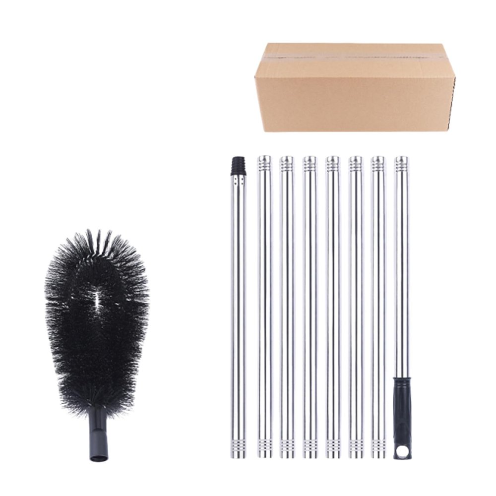 lmoikesz Extendable Gutters Brush Roof Bendable Cleaning Tools Long Pole Stainless Home Widely Used Eaves Leaves Removal, 3.2m