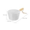 Cabilock Wooden Handle Water Ladle Long Handle Kitchen Bath Scoop for Outdoor Use Water Scoop Bath Tub view 2