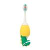 BELLIFFY Soft Bristle Toothbrush with Tongue Cleaner Ergonomic Handle for Oral Cleaning Food Grade Silicone Small Head Cute Dinosaur Design Random Color view 1