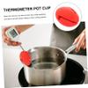 SECFOU Thermometer Easy to Clean for Cooking Pot Clip Silicone Probe Heat-Resistant Temp Probe Holder in Red Candy Making view 3