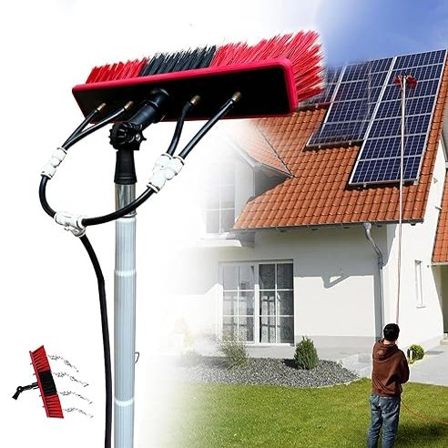 12ft-36ft Water Fed Pole Window Cleaning Brush Kit - Extendable Household Tools for Roof, Solar Panel & High Windows - Long Reach Handle for Easy Cleaning