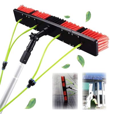 3-12m Telescopic Window Cleaning Pole with Water Fed Brush, Extendable Window Cleaner Kit for Solar Panels & Conservatory Roofs, 30cm Brush Head, 9m/29.52ft Reach