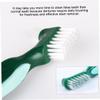 HANABASS 3pcs Dual-Head Hard Bristle Denture Cleaning Brush for False Teeth Care Angled Heads Toothbrushes in Red Green Blue for Plaque Removal view 4