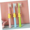 YARNOW 4pcs Soft Bristle Toothbrush with Lovely Cartoon Design for Ages Safe and Comfortable Oral Care in Yellow Pink Green and Blue view 3