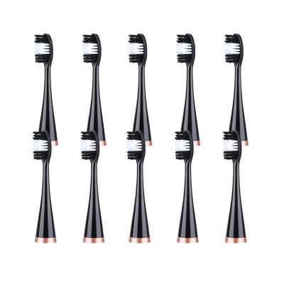 10 Pezzi Testine Di Ricambio Per Spazzolino Elettrico Sonico, Setole Per Sbiancamento E Pulizia Dentale(Black)