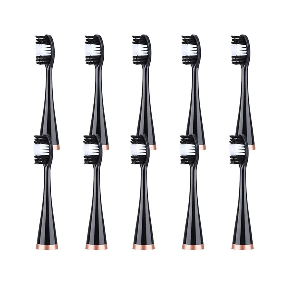 10 Pezzi Testine Di Ricambio Per Spazzolino Elettrico Sonico, Setole Per Sbiancamento E Pulizia Dentale(Black)