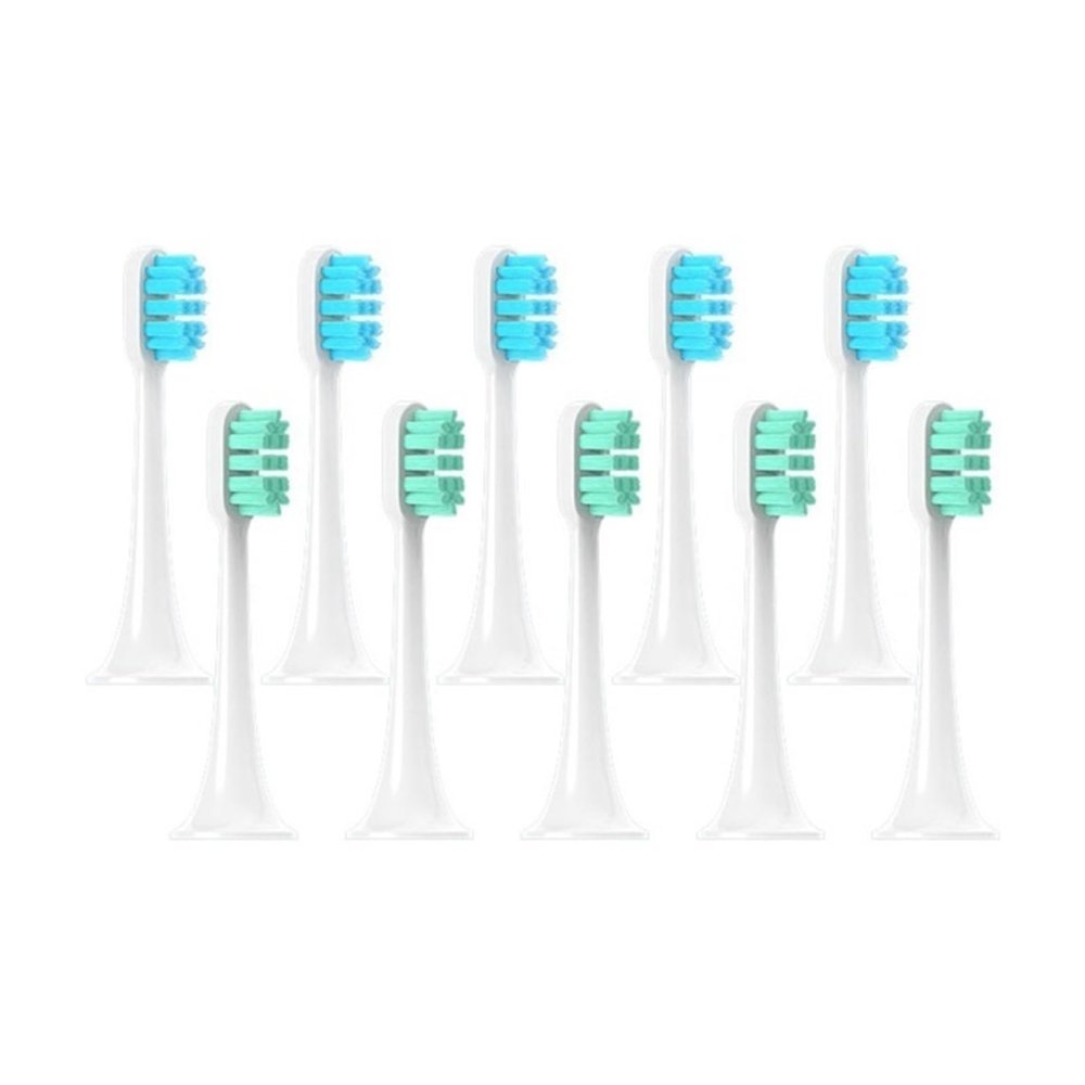 5/10 Pezzi Testine Di Ricambio, Compatibile Per Mijia T300 T500 T700, 4 Colori Con Copri Polvere, Per Igiene Orale(5Blue 5Green)
