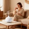 Ahuuen Oil Diffuser for Bedroom,7-Color Ambient Light USB Plug-in | Home Humidifier Electric Oil Diffuser - for Fireplace Hotel Bathroom Living Room Spa Center Meditation Room view 3