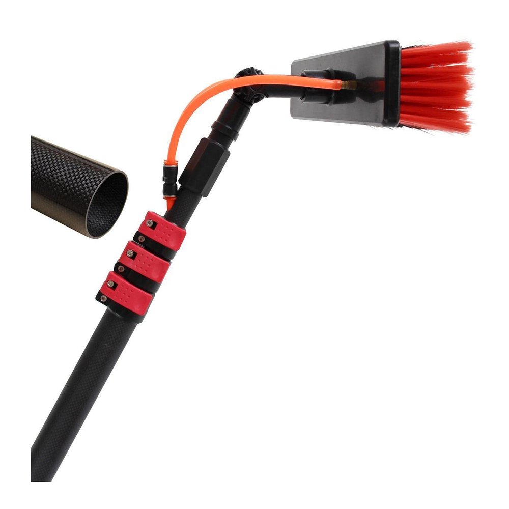 17ft Extendable Outdoor Window Cleaning Brush - Water Fed Telesbrush for Conservatory Roof & Solar Panel Cleaning, Perfect for Trucks, Windows, and High Reach Areas.